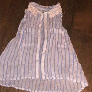 Striped sleeveless blouse